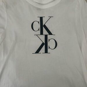 Calvin Klein Jeans White Tee with Black Logo